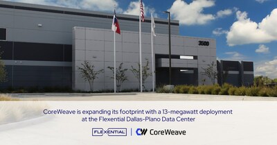 Flexential to Support CoreWeave's AI Cloud Expansion with 13 MW High-Density Deployment (PRNewsfoto/Flexential)
