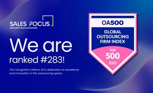 OA500 Ranks Sales Focus Inc. as One of the Best Business Outsourcing Firms in the World for Second Consecutive Year