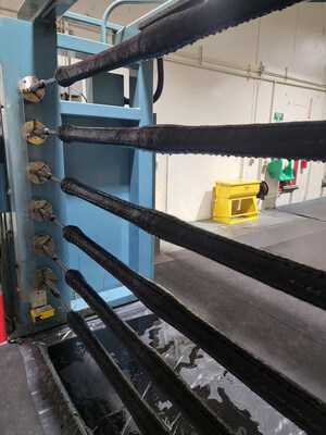 Frac plug filament winding operation