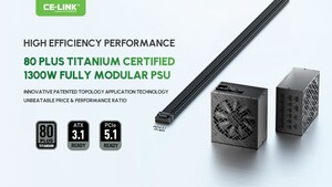 CE-LINK推出1300W ATX 3.1全模組遊戲PSU，榮獲80 Plus鈦金認證