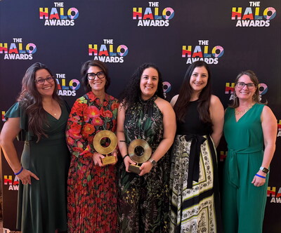 Subaru wins 2025 Gold Halo Award for Best Direct Service Initiative in partnership with Operation Warm® (OW). Recognized for the 2024 Subaru Loves to Help® program, Subaru and its retailers nationwide hosted gifting events with shelters and support agencies to provide more than 150,000 children in urgent need with the essential clothing they need to thrive. Left to right: Kirsten Bradley, OW, Heather Connolly, OW, Christina Valente, Subaru, Cara Palumbo, Subaru, and Gina Reid, OW.