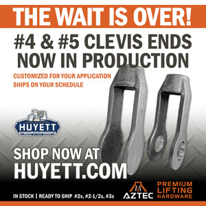 Huyett Boosts AZ Manufacturing to Produce #4 and #5 Clevis Ends for Lifting Hardware Product Line