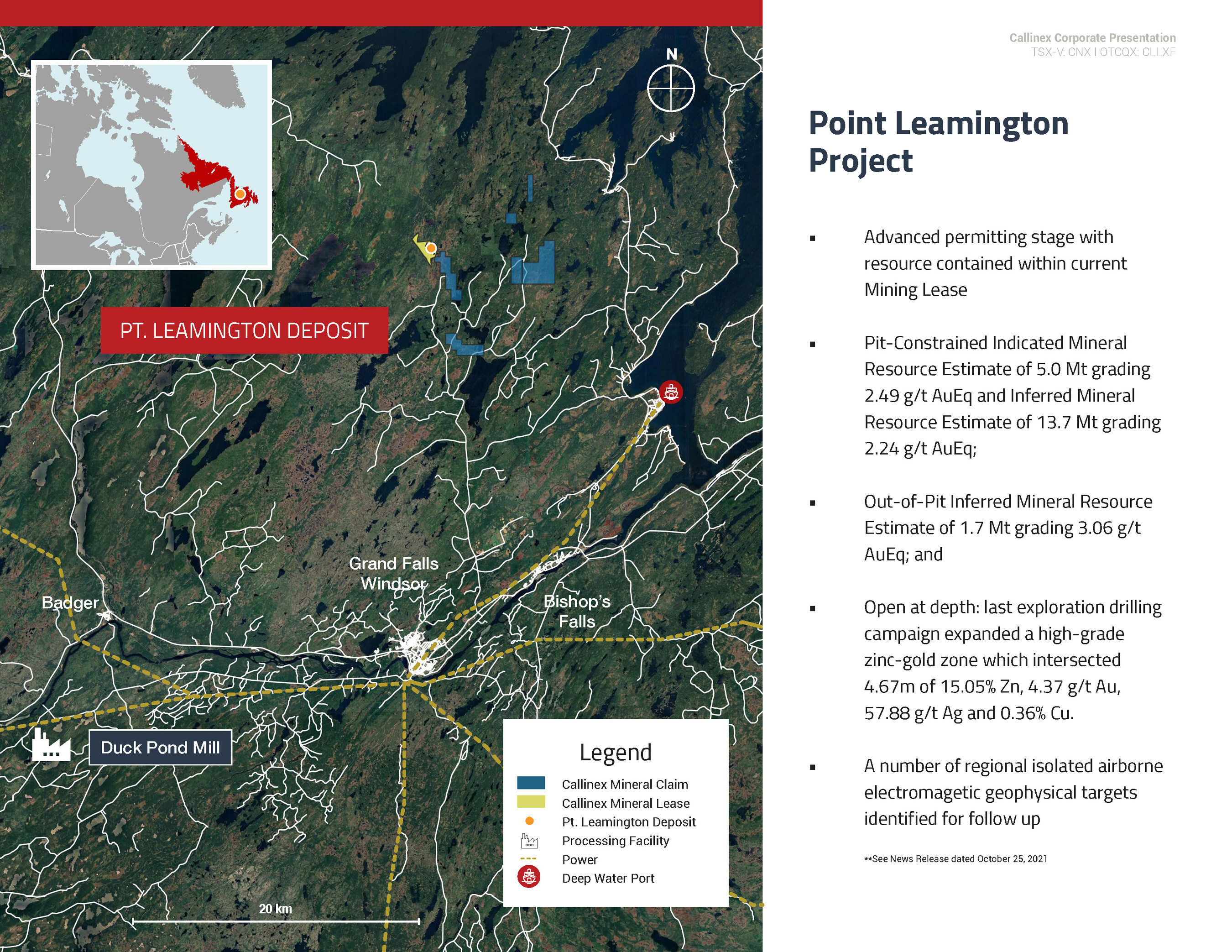 Point Leamington Project Area Overview (CNW Group/Callinex Mines Inc.) Point Leamington Project Area Overview (CNW Group/Callinex Mines Inc.)