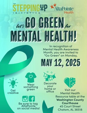 AltaPointe Health and Washington County Invite Community to "Go Green for Mental Health" on May 12