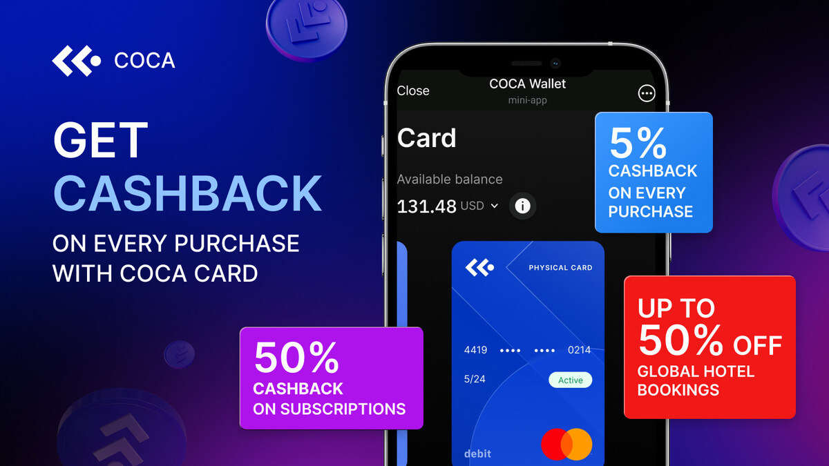 COCA Introduces Cashback Rewards on COCA Card, Offering 5% Back on  Purchases, 50% Back on Subscriptions, and Up to 50% Hotel Discounts
