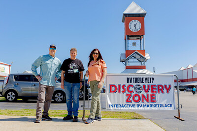 Kevin and Patrice McCabe of the Discovery Channel TV series "RV There Yet?" -- pictured here with Family RV Association events director Doug Uhlenbrock (center) -- filmed an episode during the FRVA International Convention & RV Expo in Perry, Georgia. This episode will air on Discovery Channel on May 10, 2025, at 8:30 a.m. Eastern and Pacific time, and on YouTube starting on May 11.
