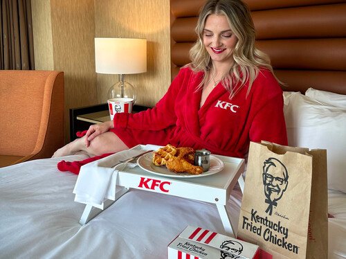 KFC and Benchmark Resorts & Hotels team up for “Mom Flies the Coop,” a Mother’s Day weekend package serving up Chicken & Waffles, a KFC robe, and room service-style relaxation for moms who need a break.