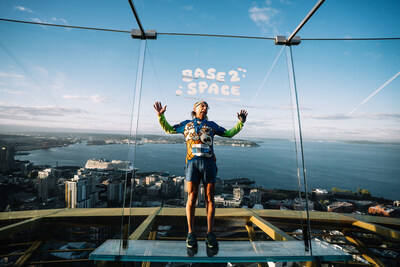 Climbers enjoy the Space Needle Observation Deck after Base 2 Space.