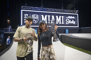 Monster Energy's Nyjah Huston and Rayssa Leal Claim Victories at SLS Miami 2025 Street Skateboarding Competition