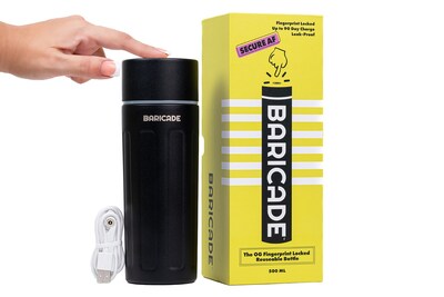 Baricade Fingerprint Locked Water Bottle Available Now On Amazon