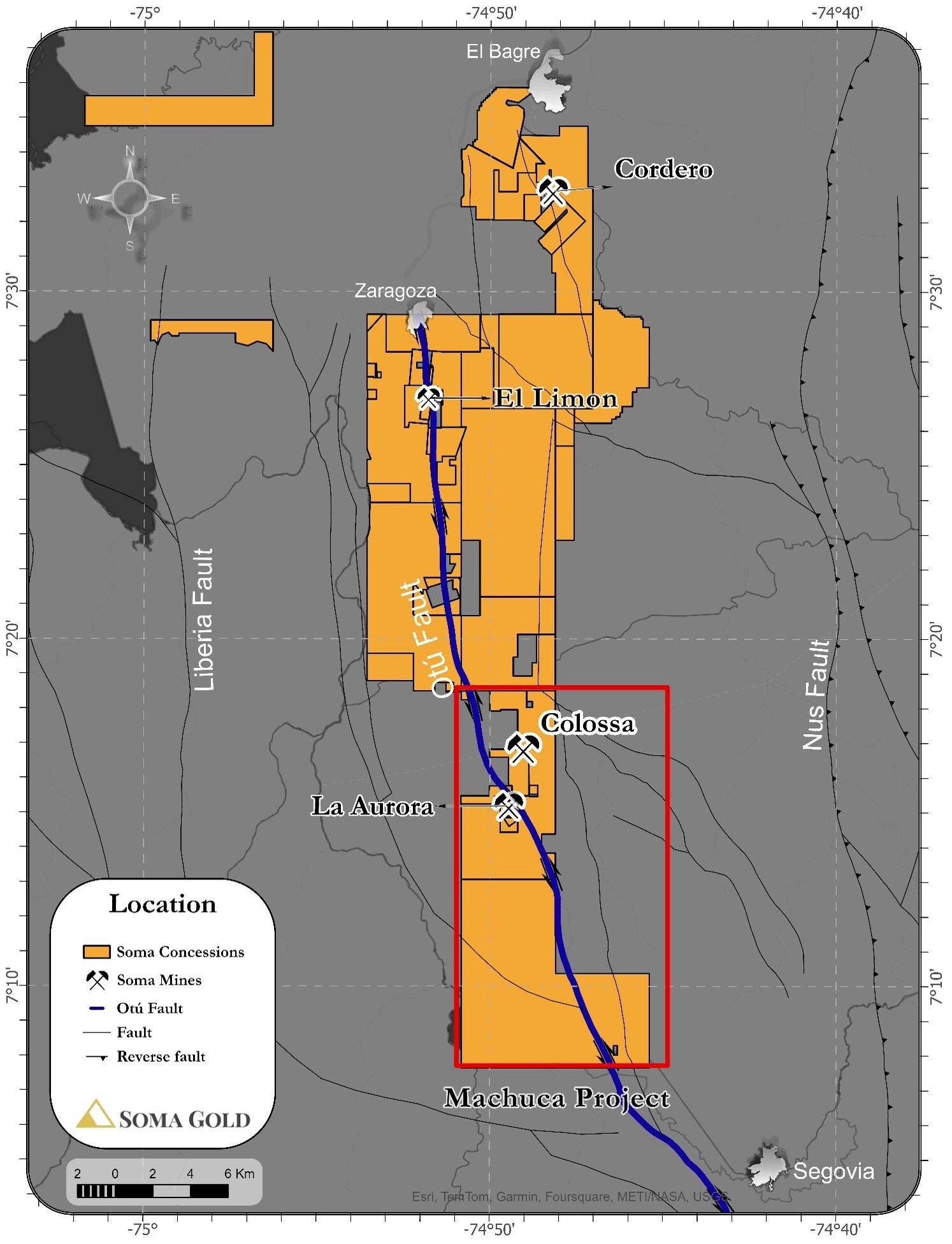 Figure 1 Location Colossa Mine. (CNW Group/Soma Gold Corp.)