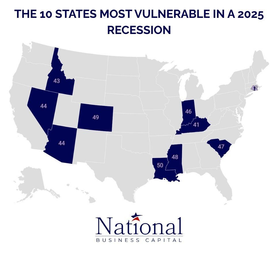 Brace Yourself If You Live Here: These 10 States Are Least Ready to Weather a 2025 Recession