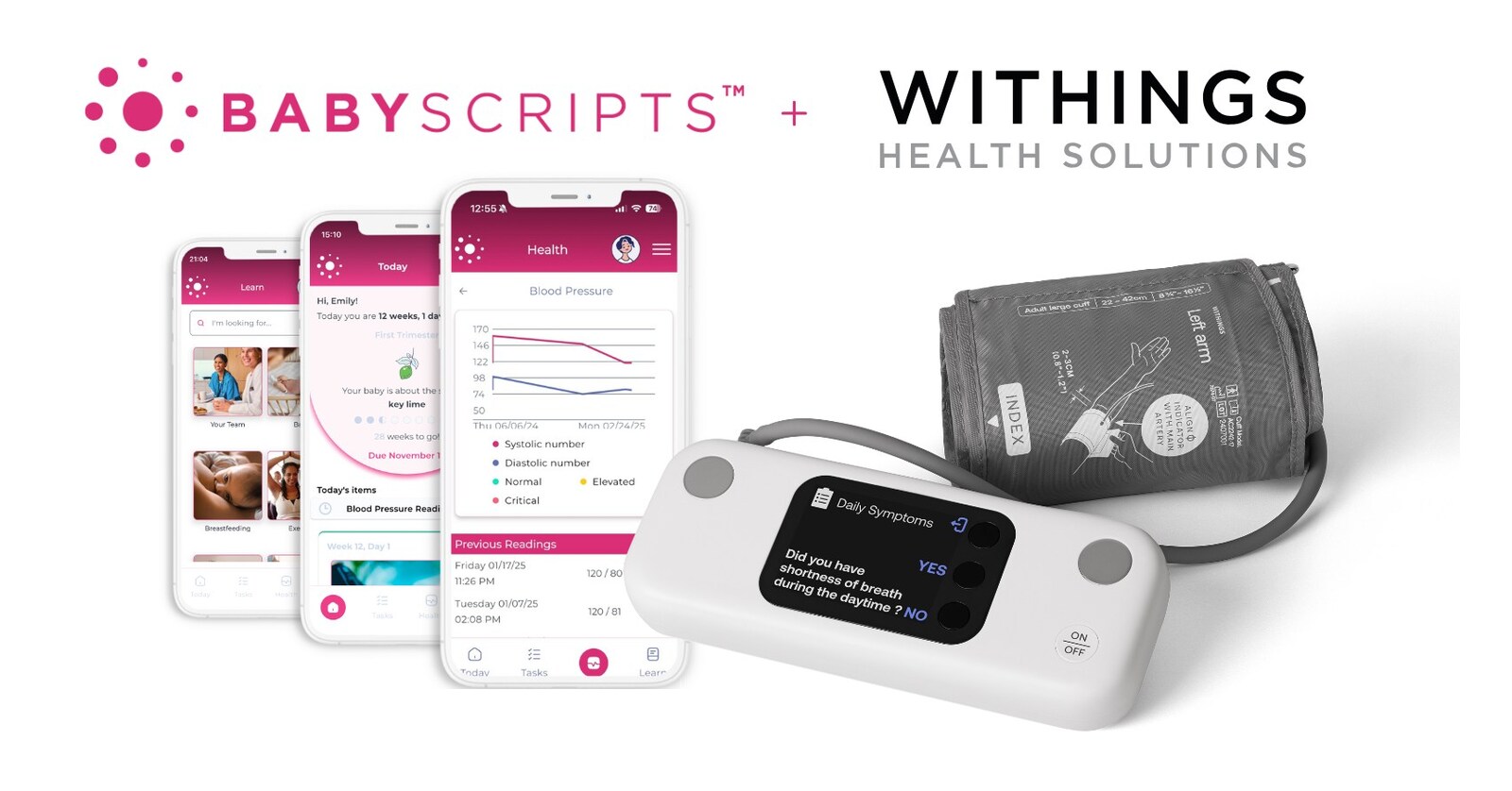 Babyscripts and Withings Health Solutions Partner to Combat Leading Cause of Pregnancy-Related Death in the United States