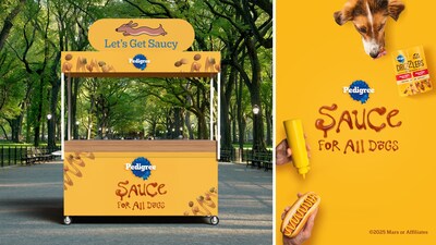 The PEDIGREE® brand teams up with reality star West Wilson to introduce PEDIGREE® DRIZZLERS™ Sauce for dogs, a tasty kibble topper that brings bold flavor to every bite. People are encouraged to bring their dogs to taste test the new saucy innovation, while pet parents enjoy a hot dog themselves at the PEDIGREE brand’s hot dog stand in Central Park on Saturday, May 17.