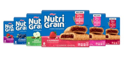 The full lineup of Nutri-Grain bars, now featuring 10g whole grains and 10 vitamins and minerals — with a bright new look to match.