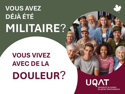 L'UQAT souhaite communiquer avec des vétéranes et vétérans vivant avec de la douleur chronique au Canada