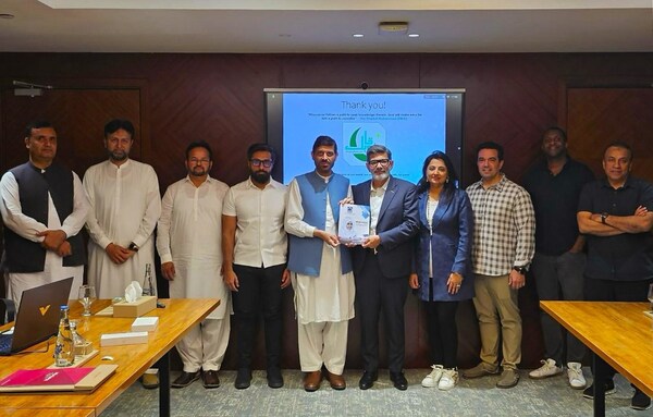 Right to Left: Dr. Sana Khan (President, Healthcare Solutions), Mark Hopkins (VP, Agentic Strategy), Kevin Welsh (VP, Business Development), Maliha Hasan (VP, Operations), Belal Faruki (Founder & CEO, MindHYVE.ai™), Khalid Waqas (President, Alkhidmat Foundation KP Region), Arslan Ali (Lead AI Visualization Engineer), Fayyaz (Volunteer, Alkhidmat), Fahad Munir Jaan (Volunteer, Alkhidmat), and Kamran Zarin (Program Manager, Alkhidmat)