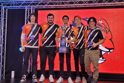 Ben Feldstein, far right, is part of RIT Esports. Together with RIT’s Counter-Strike 2 team, Feldstein won the 2023 National Association of Collegiate Esports (NACE) Grand Finals