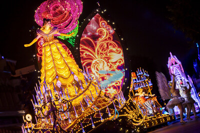 Disneyland Resort 70th Celebration Begins May 16, 2025 - “Paint the Night” Parade - “Beauty and the Beast” The fan-favorite parade, “Paint the Night,” which features stunning colors, vibrant floats and more than a million brilliant LED lights returns to Disneyland Park in Anaheim, Calif. for a limited time. Guests can "celebrate happy” during the Disneyland Resort 70th Celebration beginning May 16, 2025. (Sean Teegarden/Disneyland Resort)