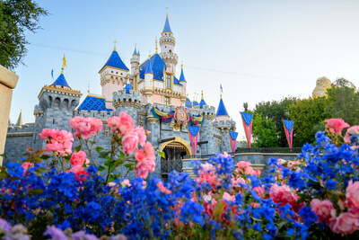 Disneyland Resort 70th Celebration Begins May 16, 2025 - Sleeping Beauty Castle: Throughout Disneyland Resort in Anaheim, Calif., vibrant colors and bold banners take over Disneyland Park, Disney California Adventure Park, Downtown Disney District and the Hotels of Disneyland Resort. Guests can "celebrate happy” during the limited-time Disneyland Resort 70th Celebration beginning May 16, 2025. (Richard Harbaugh/Disneyland Resort)