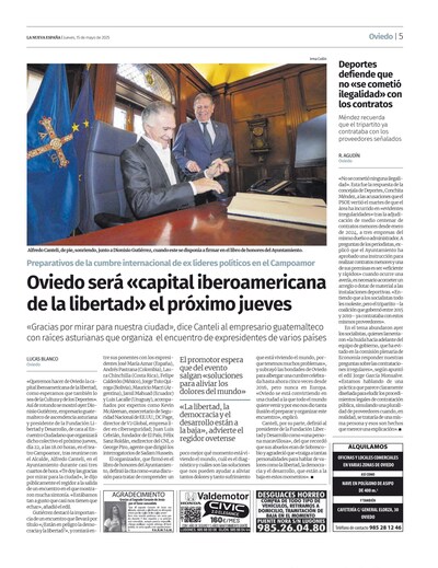 Noticia sobre visita de Dionisio Gutiérrez en La Nueva España / News about Dionisio Gutiérrez's visit in La Nueva España (PRNewsfoto/Fundación Libertad y Desarrollo)