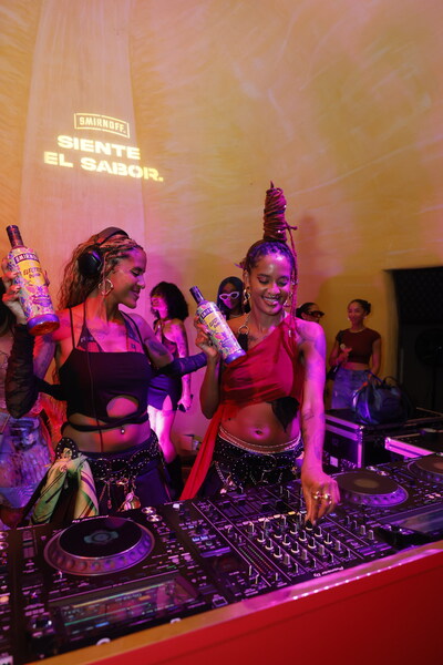 Twin DJ duo Coco & Breezy debut their new summer track at Smirnoff’s Calle Electric in Miami
