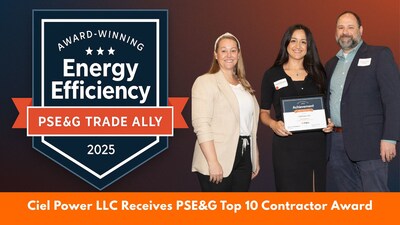 Ciel Power LLC Named a 2025 Top 10 Energy Efficiency Contractor by PSE&amp;G