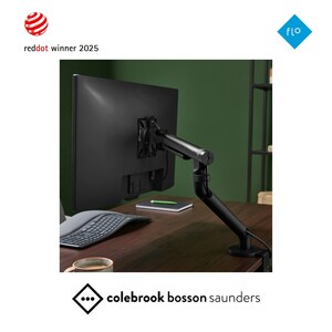 Colebrook Bosson SaundersのFloモニターアームが、オルガテック東京2025で人間中心のワークスペースを再定義