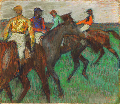 Edgar Degas, 'Racehorses', c. 1895-1899, pastel on tracing paper, mounted on cardboard, 55.8 x 64.8 cm. Purchased 1950. National Gallery of Canada, Ottawa. Photo: NGC (CNW Group/Audain Art Museum)