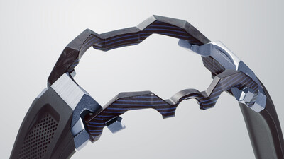 Distinctive frame design combining different materials, created through human-AI collaboration