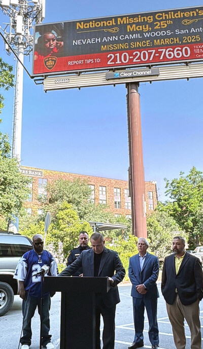 Photo of Nevaeh Woods, who has been missing since March 2025, will be displayed across the San Antonio region.