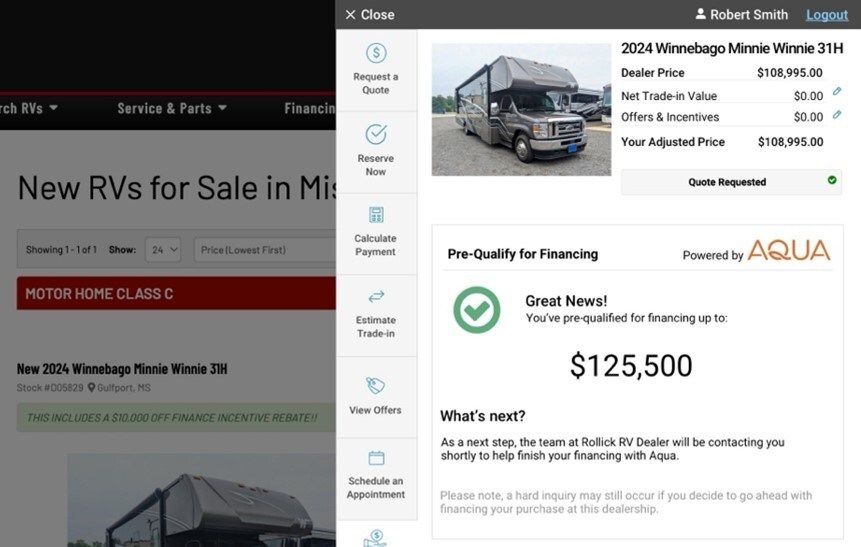 Rollick and Aqua Finance Announce Collaboration to Enhance Digital Retailing in Outdoor Recreation Industry