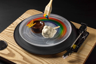 Rainbow with Melty Chocolate Fondant Puff of Cloud Ice Candy