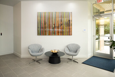 SignaPay's reception featuring artwork.