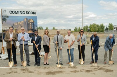 Photo credit: VD Photography - Pictured from Left to Right: Corey Pearson(TRCC Executive Director), John Payne (Fowler GC), Taran Patel (A1 Hospitality), Mayor Gretl Crawford, Kamran Hasan (CEO MHR Capital), Calvin Dudney(President TRCC), Erin Erdman (Kennewick City Manager), Vijay Patel (President A1 Hospitality), and Ken Hohenberg(Commissioner, Port of Kennewick)