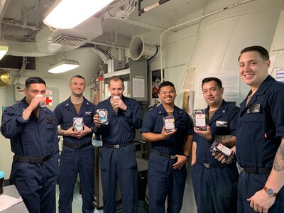 Coffee for the Troops being delivered