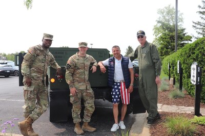Army HumVee Vehicle and Army Personal pictured with Scientel Solutions' CEO, Nelson Santos Army HumVee Vehicle and Army Personal pictured with Scientel Solutions' CEO, Nelson Santos