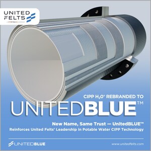 United Felts Rebrands CIPP H2O® Potable Water CIPP Liner to UnitedBLUE™