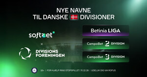 Divisionsforeningen og Soft2Bet indgår historisk aftale: Nye navne til de danske divisioner