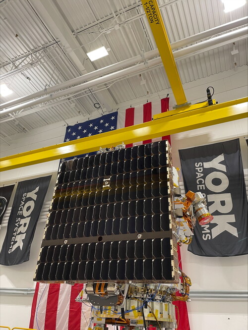 York Spacecraft undergoing vibration environmental testing at York Facility.
