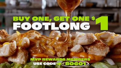 From June 12-30, guests can use promo code BOGO1 on the Subway app or Subway.com to save on their favorite footlongs.