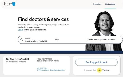 Zocdoc's seamless in-network scheduling within Blue Shield of California's 'Find a doctor' tool Zocdoc's seamless in-network scheduling within Blue Shield of California's 'Find a doctor' tool
