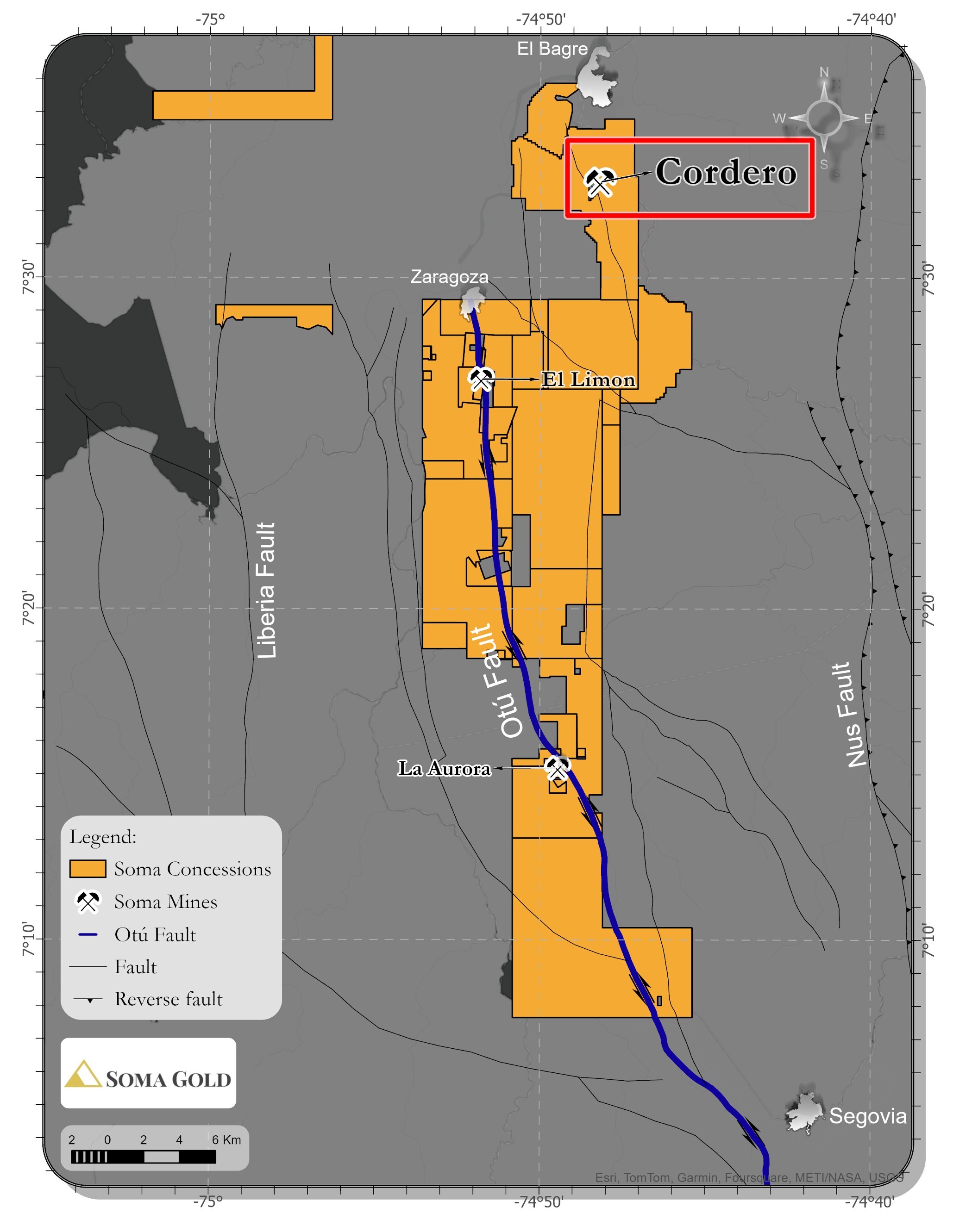 Picture 1: Location of the Cordero Mine, El Bagre, Antioquia, Colombia (CNW Group/Soma Gold Corp.) Picture 1: Location of the Cordero Mine, El Bagre, Antioquia, Colombia (CNW Group/Soma Gold Corp.)
