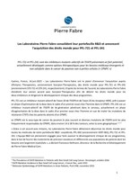 Les Laboratoires Pierre Fabre consolident leur portefeuille R&D et annoncent l'acquisition des droits monde pour PFL-721 et PFL-241