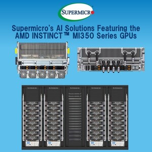 A Supermicro oferece soluções de IA com resfriamento a líquido e a ar otimizadas para alto desempenho e eficiência com GPUs e plataformas da série AMD Instinct™ MI350