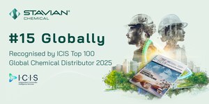 Stavian Chemical躋身2025年ICIS全球化工分銷商百強榜單前15名