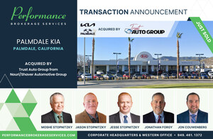 Performance Brokerage Services Advises on the Sale of Palmdale Kia in California from Top-40 Dealership Group, Nouri/Shaver Automotive Group to Trust Auto Group