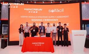 Hanersun e Solfácil renovam o contrato de fornecimento de módulos tipo N de 400 MW na SNEC 2025