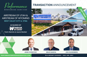 Performance Brokerage Services Advises on the Sale of Airstream of Utah and Airstream of Wyoming to Windish RV Center