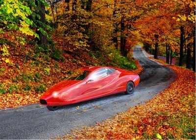 Switchblade flying sports car (rendering). As CEO Sam Bousfield puts it, "Just having a flying car brings incredible prestige, but being able to say that you built it elevates you to Tony Stark status."